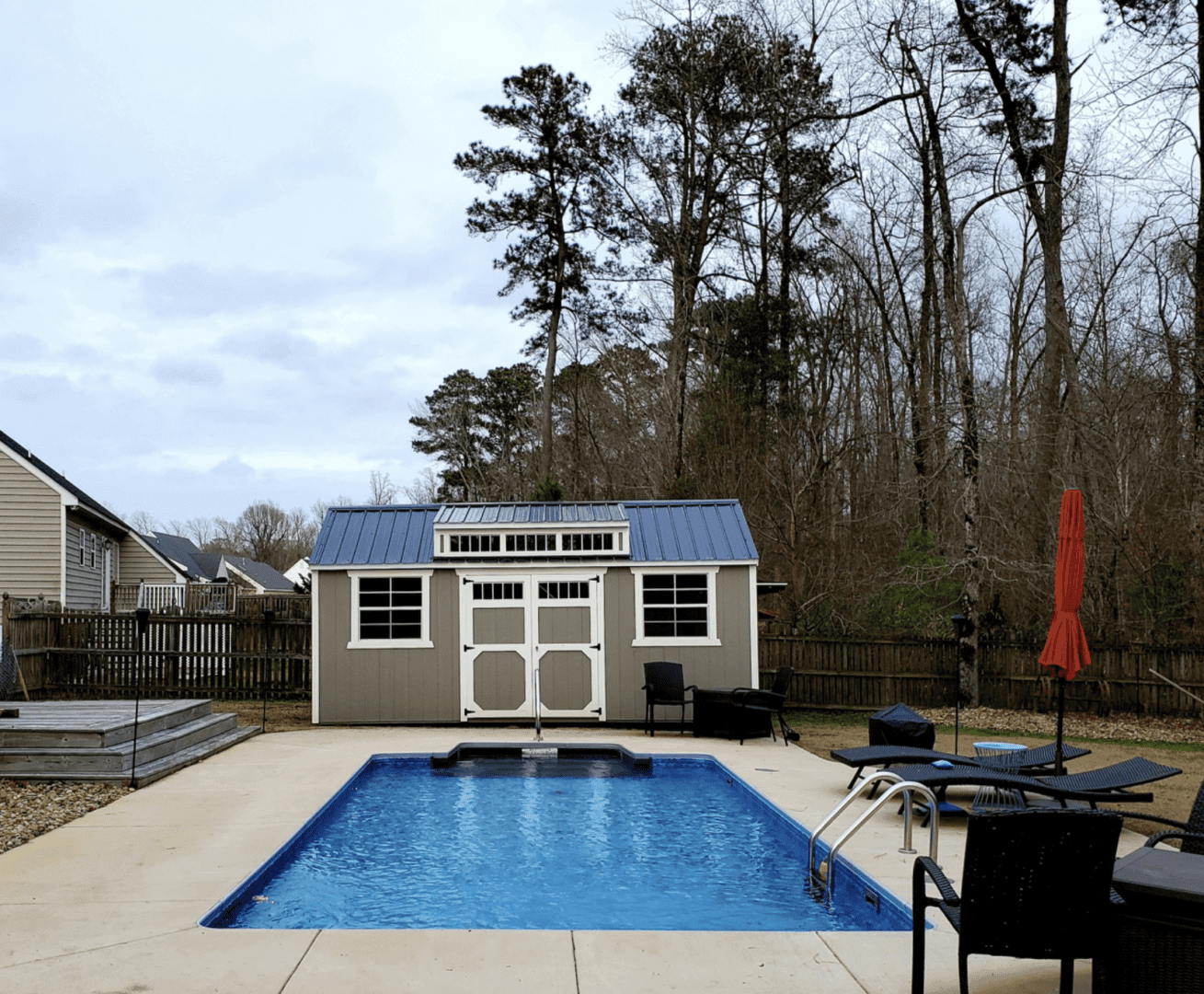 Finished shed exterior by B&B Decks