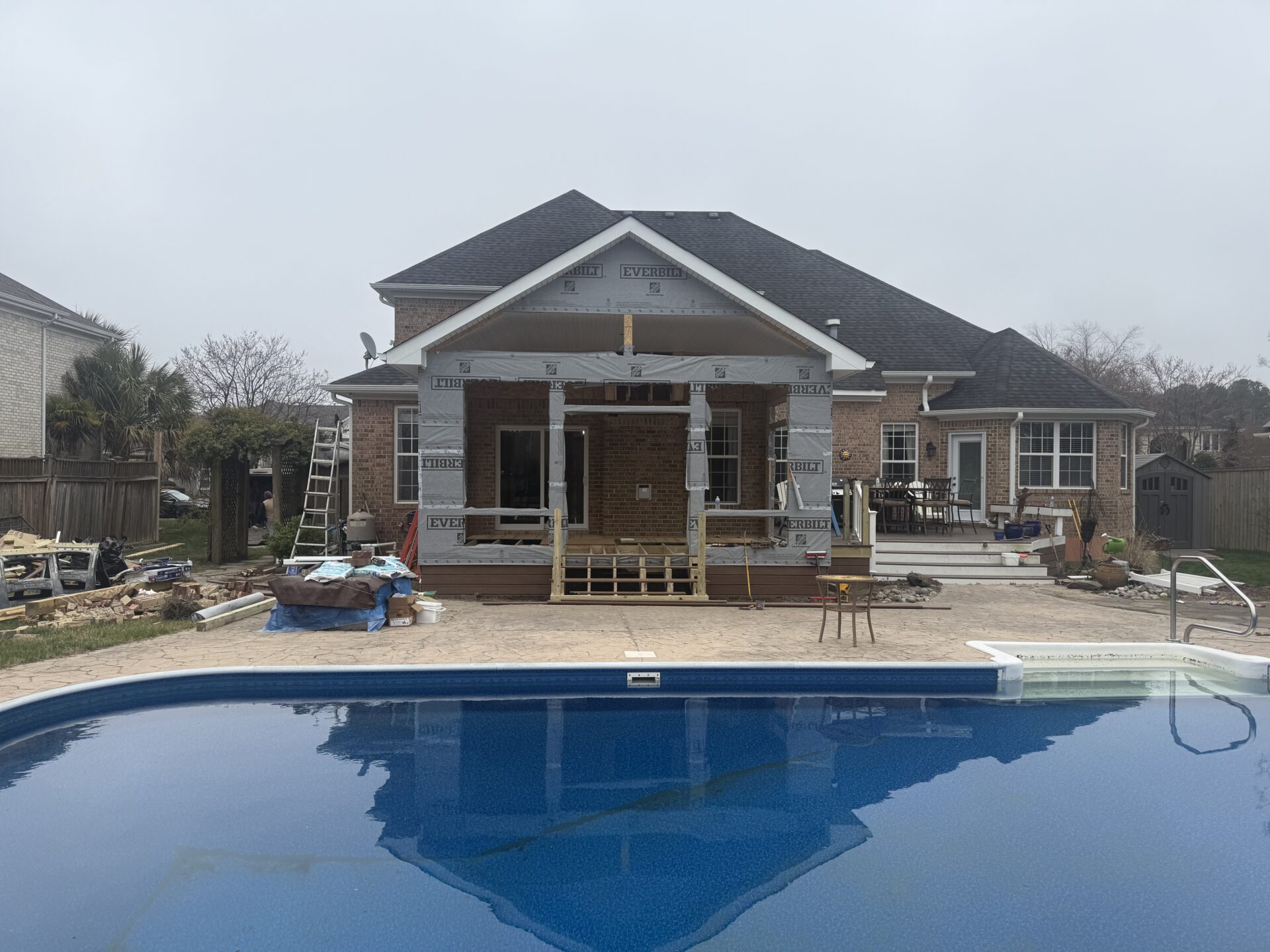 Custom screened porch and outdoor living project in Hampton Roads