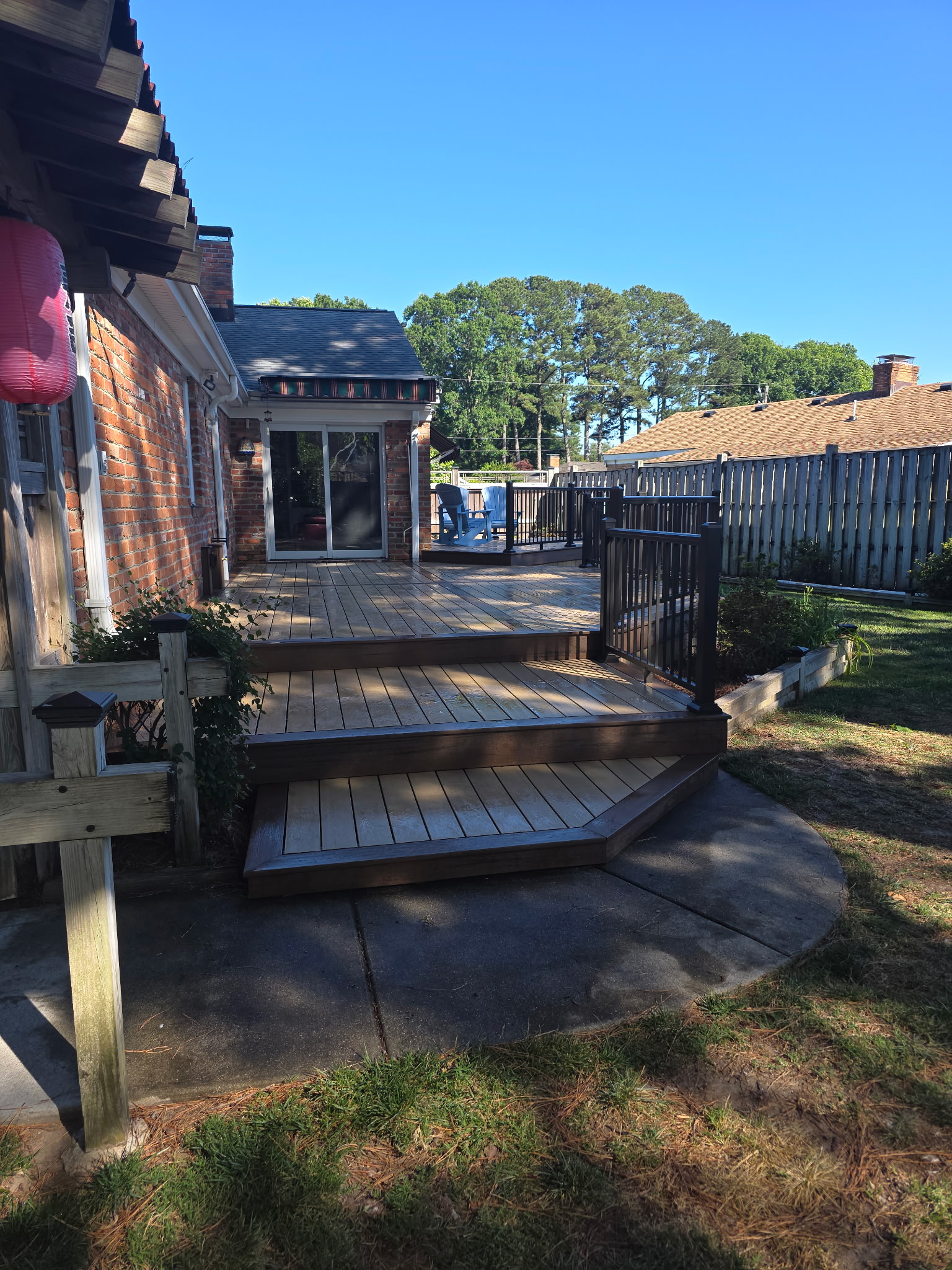 Custom composite deck built by B&B Decks in Hampton Roads Virginia